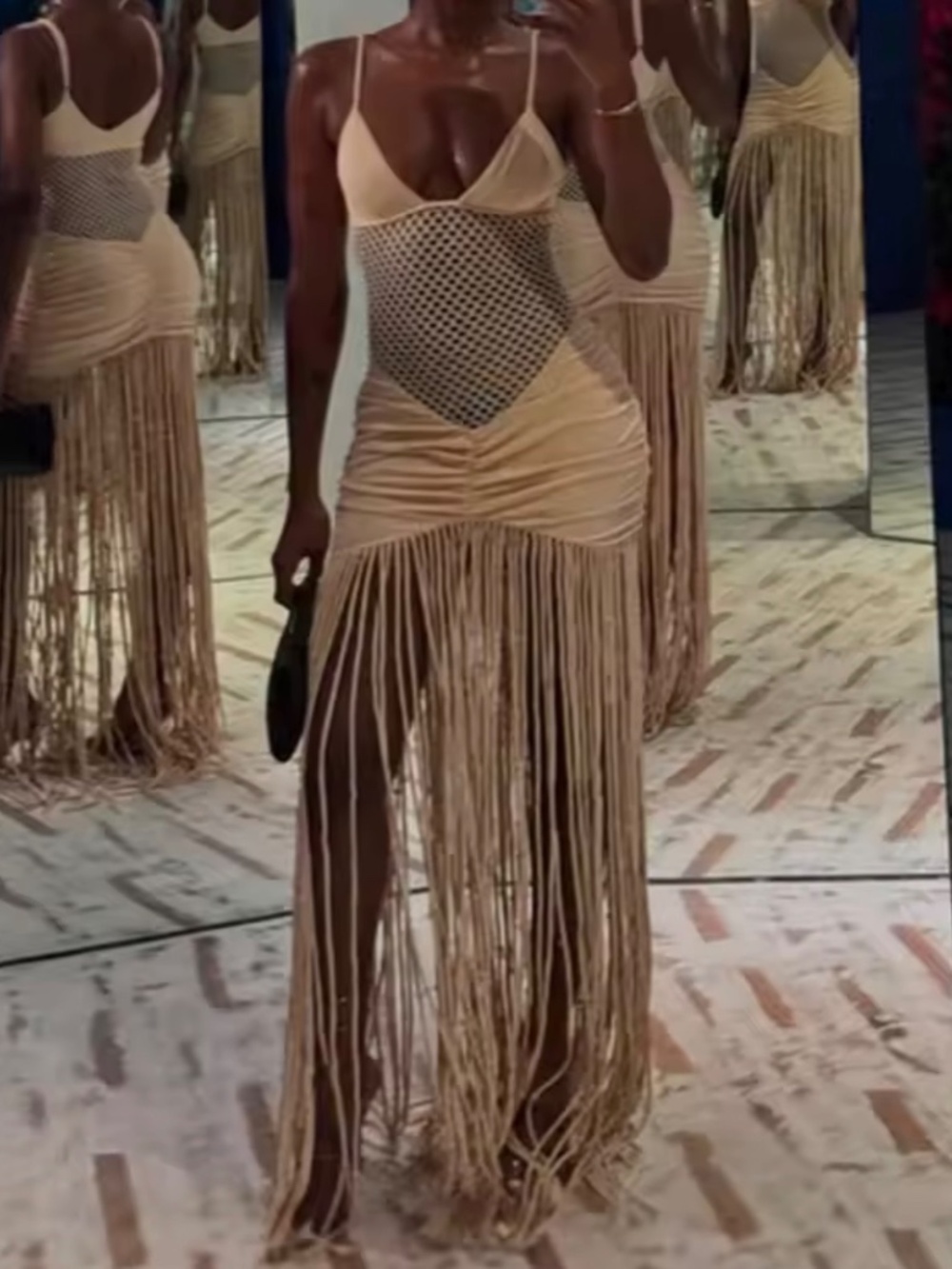 Mesh Fringe Dress - Picture 2 of 2